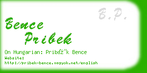 bence pribek business card